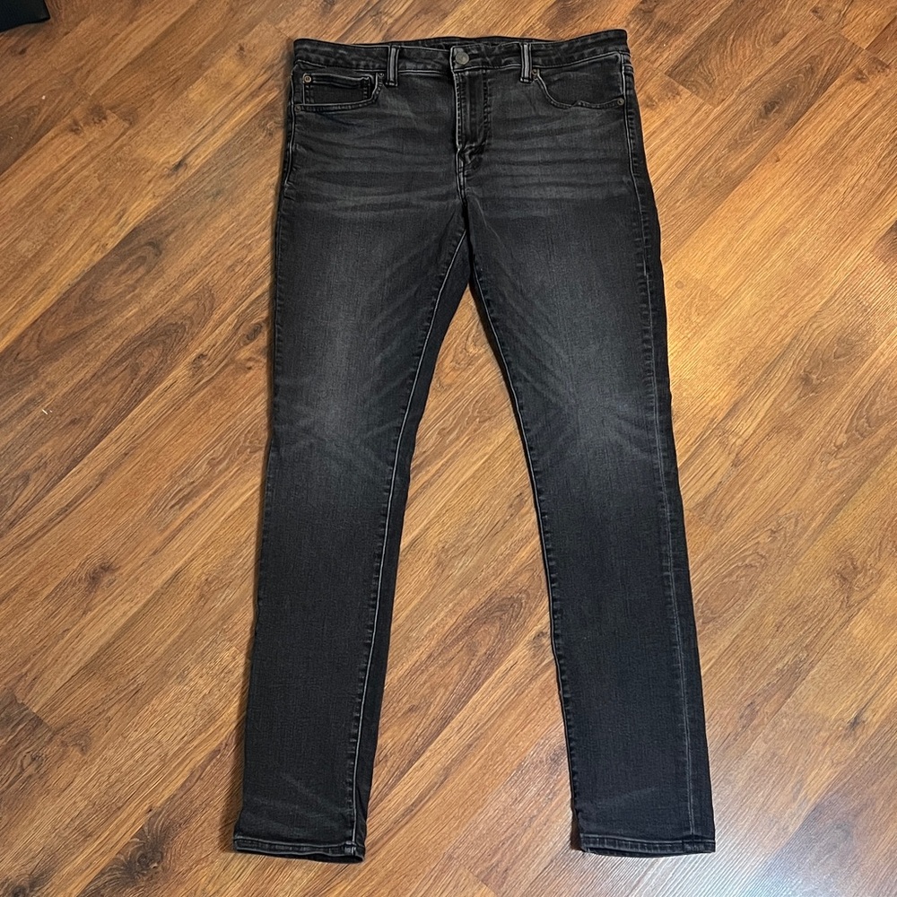 American Eagle Outfitters Men's Dark Gray/Black Skinny Jeans